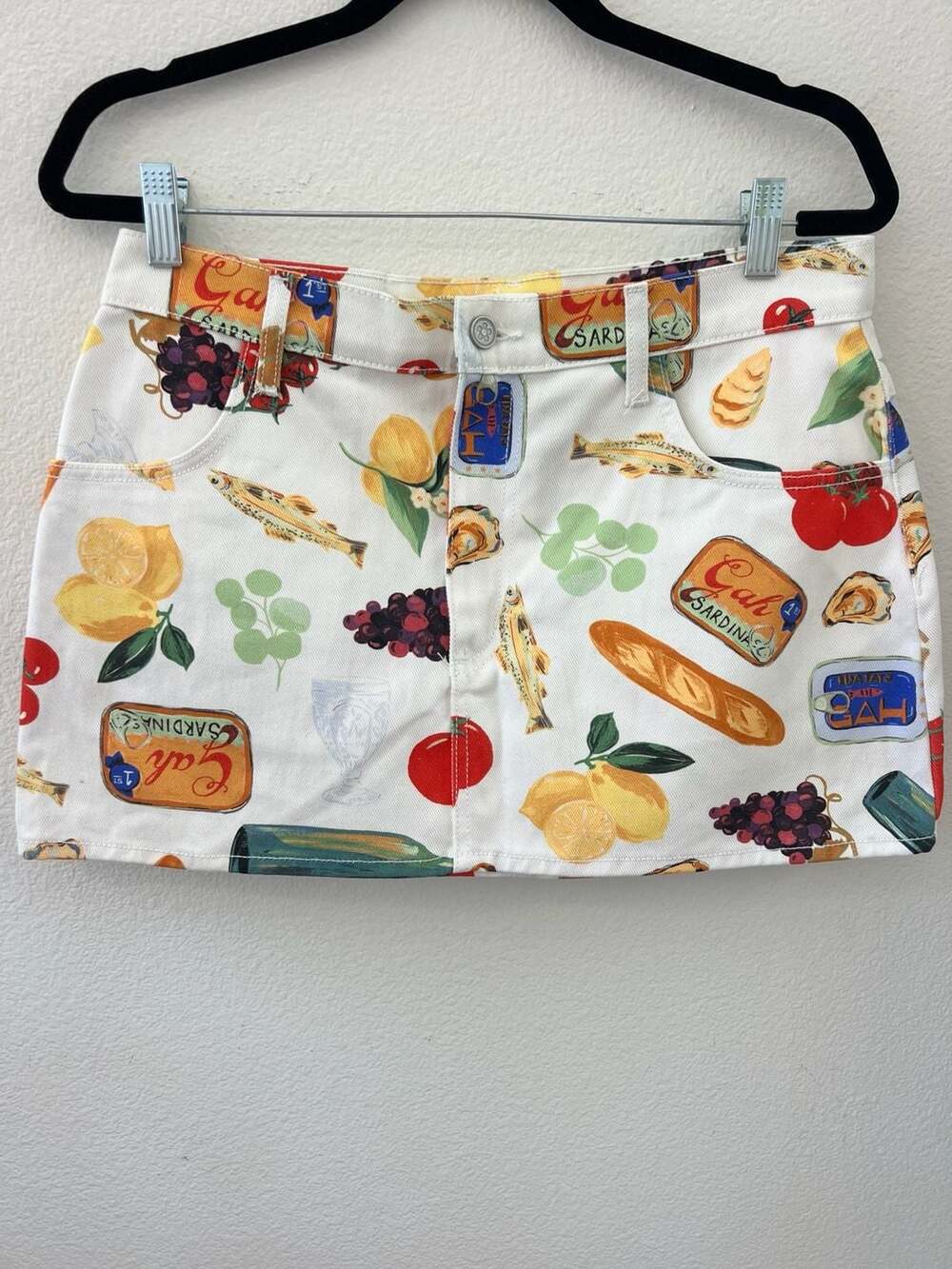 Lisa Says Gah Buon Appetito Food Print Mini Skirt - Picture 2 of 6